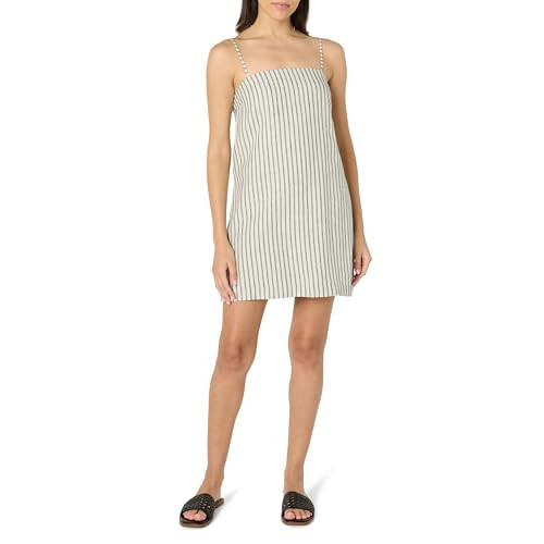 The Drop Women’s Seville Linen Mini Shift Dress, Whisper White/Black Stripe, XXL, Plus Size | Amazon (US)