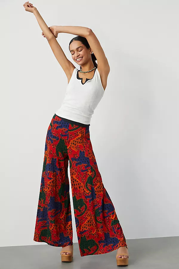 Farm x Anthropologie Wide-Leg Printed Pants By Farm Rio in Assorted Size XL | Anthropologie (US)