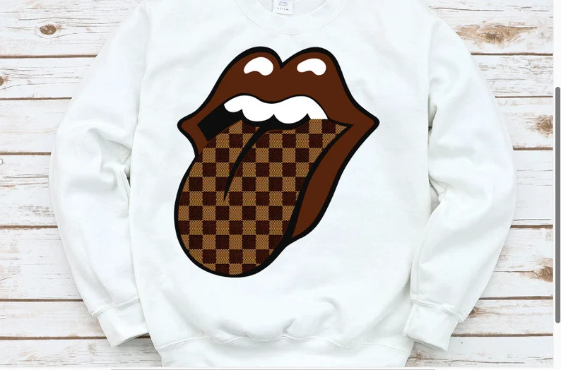 Checkered Tongue Shirt Brown Checkered Tongue Designer Shirt | Etsy | Etsy (US)