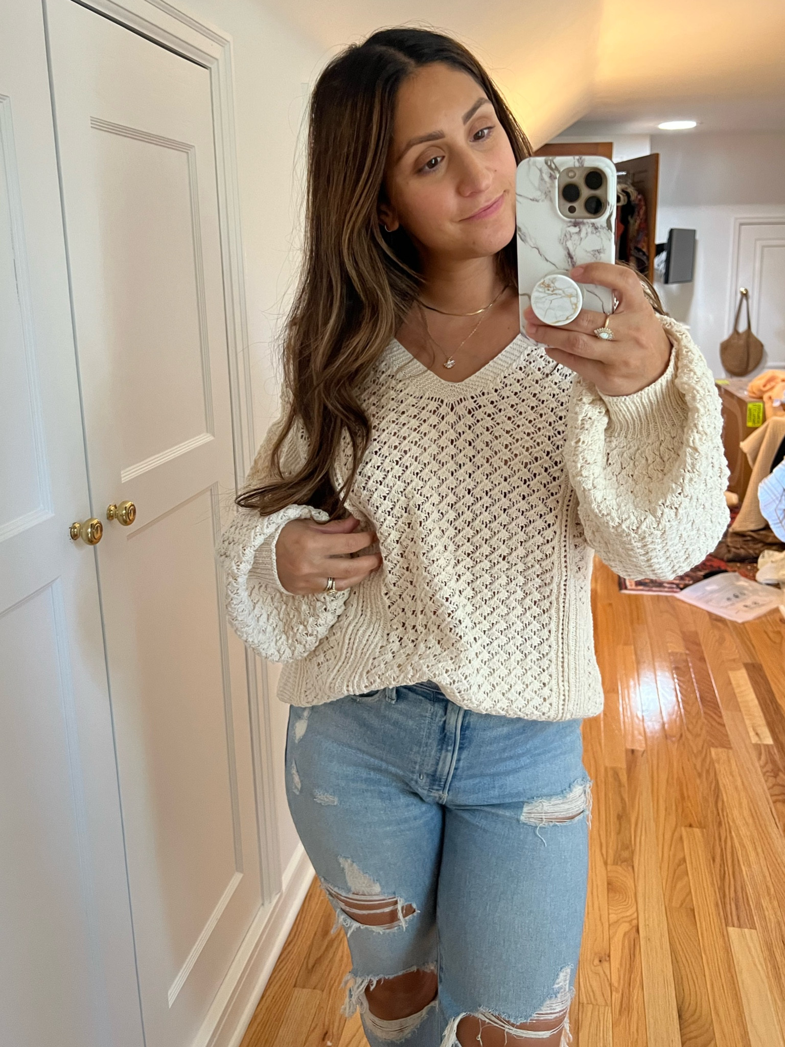 Amazon fall beige sweater. Beautiful texture and cozy! Amazon fashion finds. Womens sweater. 

#LTKSeasonal #LTKstyletip #LTKunder50