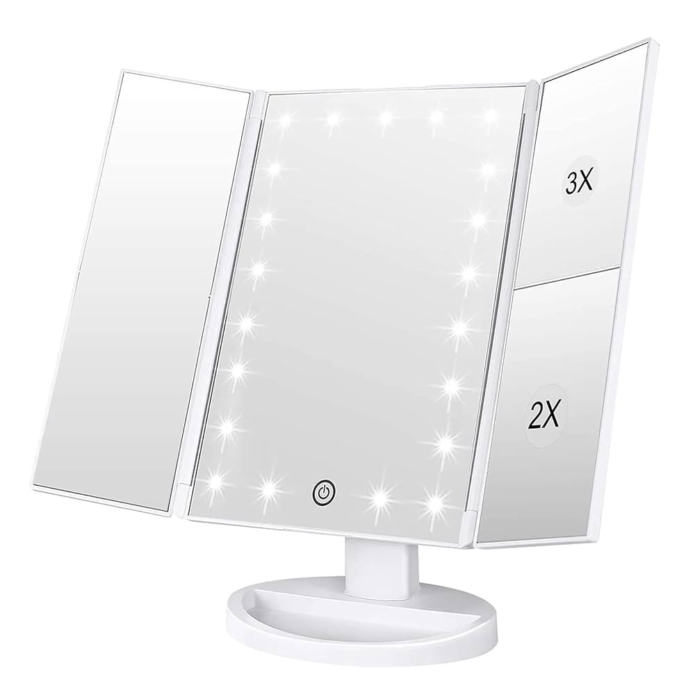 WEILY Makeup Mirror with 21 LED Lights,Two Power Supply Modes, Adjustable Touch Screen and 1x/2x/... | Amazon (US)