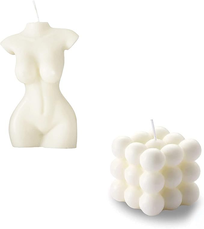 Bubble Cube + Human Female Body Candle 3D Women Body Candle Body Shape Beautiful Art Candle Decor... | Amazon (US)