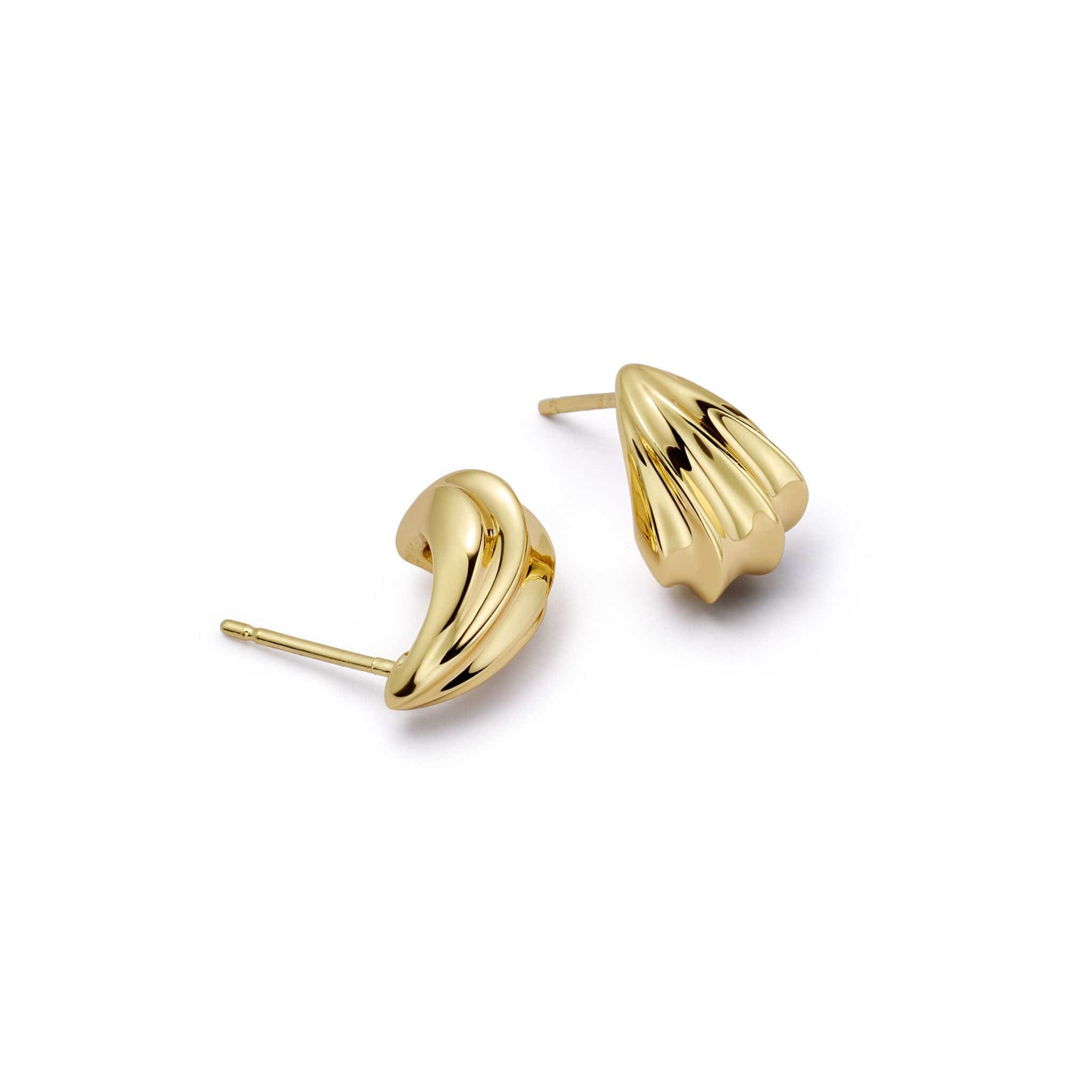 Mini Wave Stud Earrings 18ct Gold Plate | Daisy London Jewellery