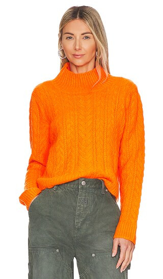 Ria Cable Pullover in Oriole | Revolve Clothing (Global)