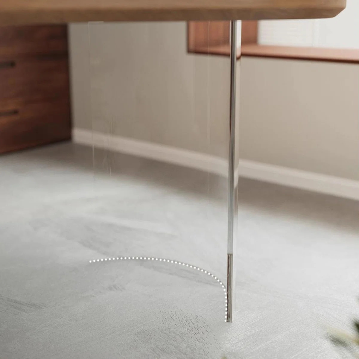 Cozynest Nut-brown+Black+Clear Curved Solid Wood+Iron+Acrylic desks | Wayfair | Wayfair North America