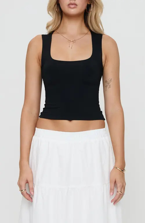 Princess Polly Zoe Crop Tank in Black at Nordstrom, Size 4 | Nordstrom