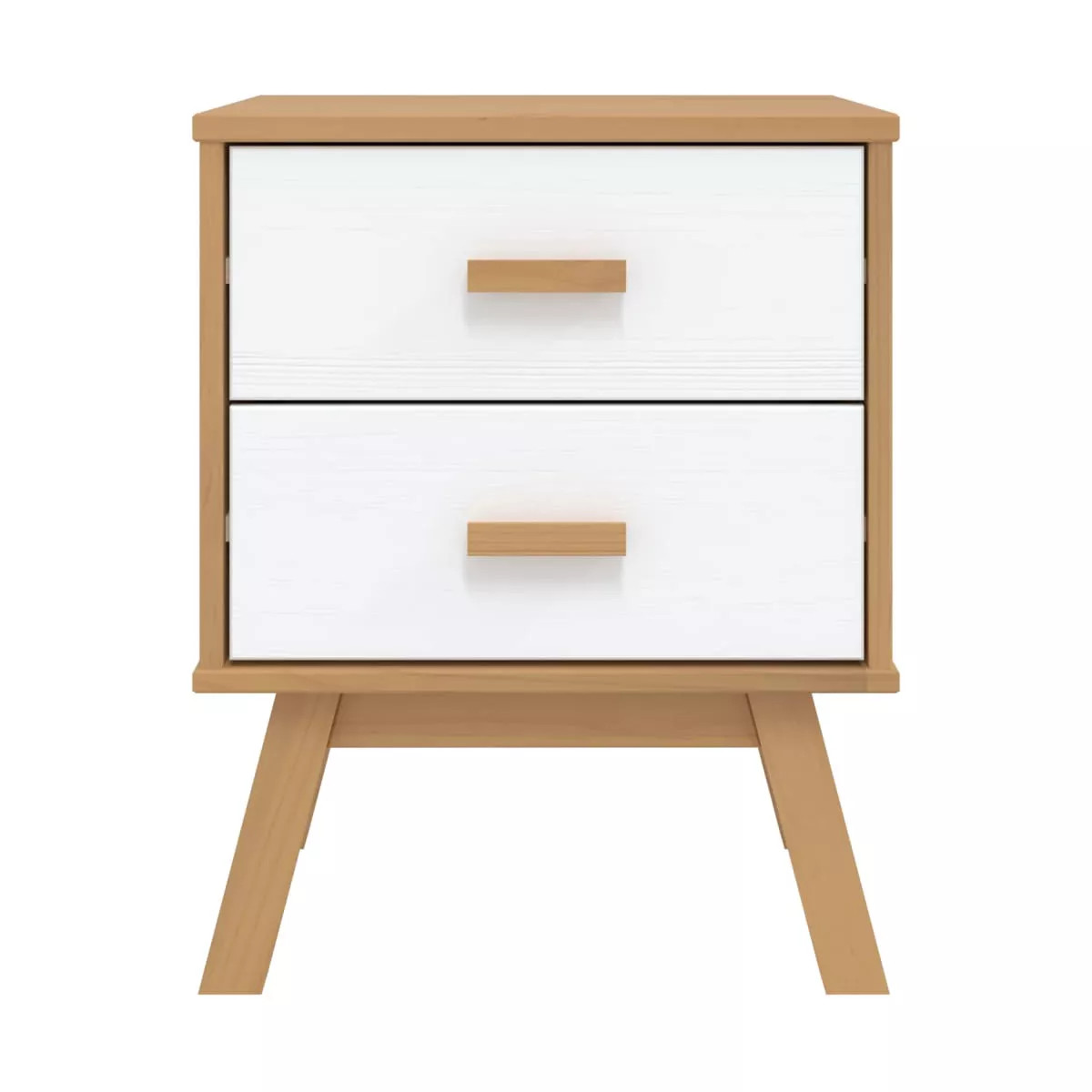 vidaXL Bedside Cabinet OLDEN White and Brown Solid Wood Pine | Target