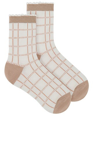 Ambrosia Sock in Taupe Plaid | Revolve Clothing (Global)