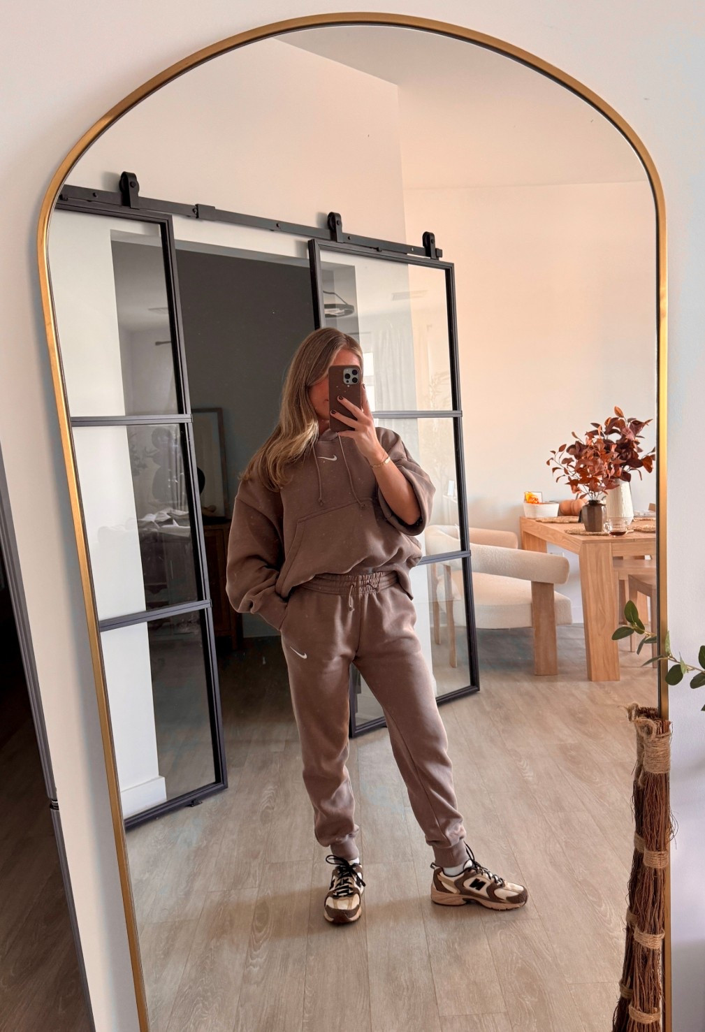 Mink Brown Nike Phoenix Set wearing size XS