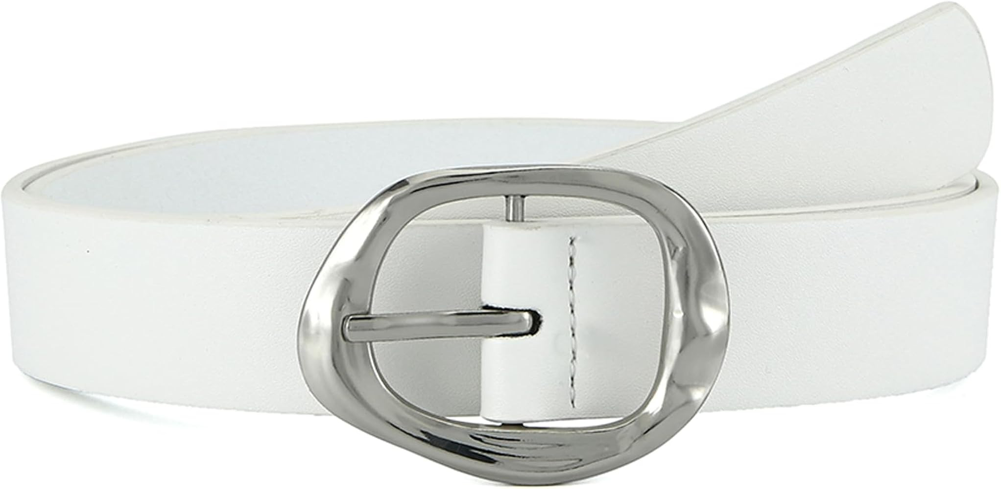 Earnda Leather Belts for Women Casual Fashion Waist Belt with Liquid Shapes Gold Buckle for Jeans... | Amazon (US)