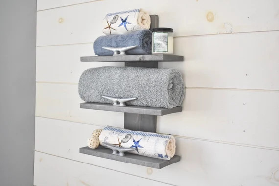 Nautical Towel Rack  Nautical Decor  Bathroom Decor  Home | Etsy | Etsy (US)