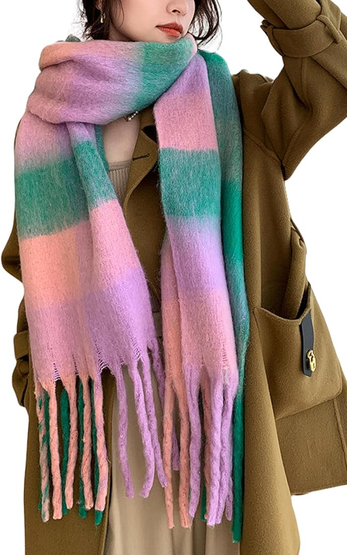 Wander Agio Winter Women Warm Scarf Long Shawl Large Scarves Cold Weather Thick Blanket Scarfs Co... | Amazon (US)