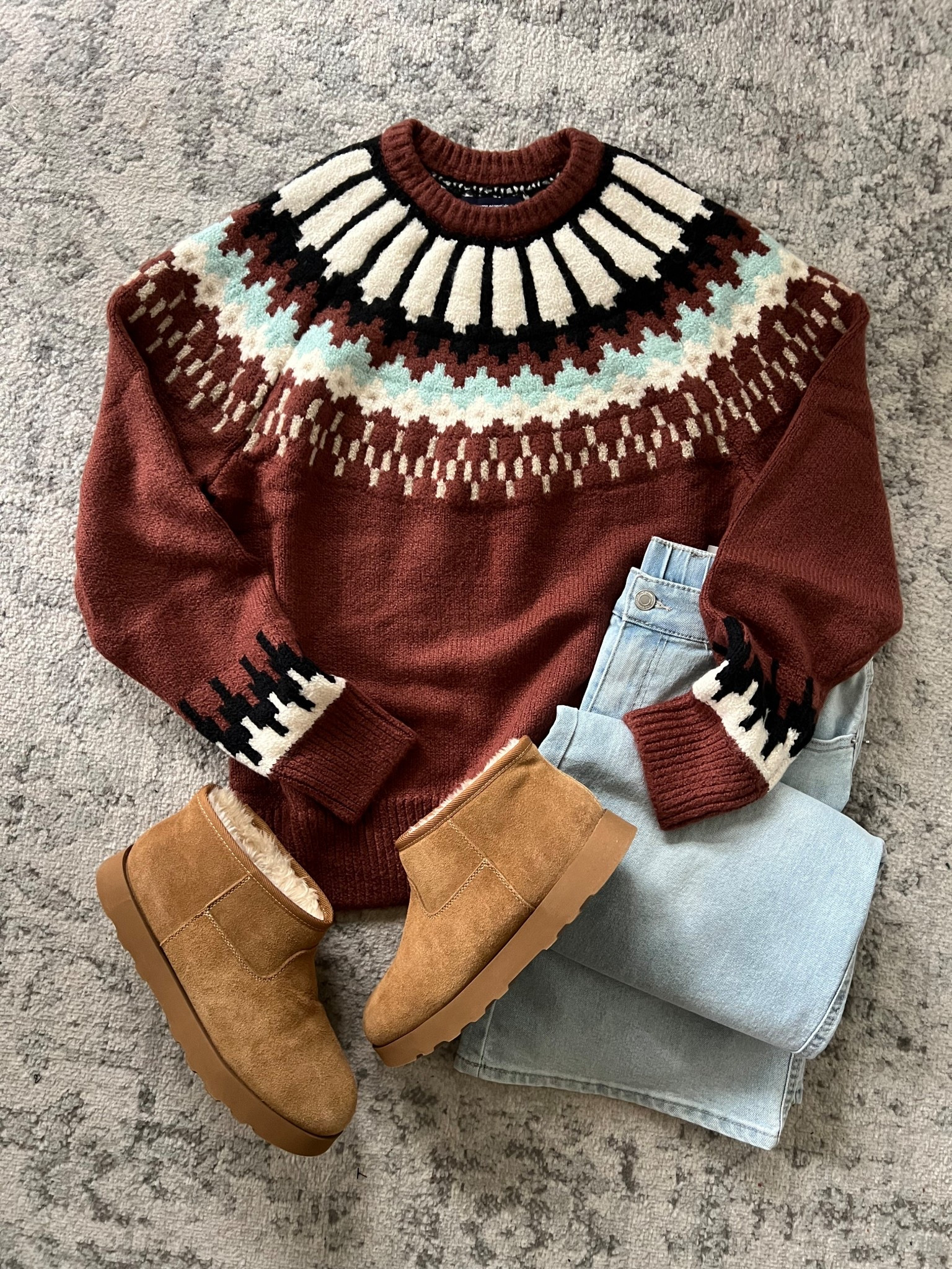 Amazon fair isle sweater, soft not itchy, cotton blend. Fits true to size I got a small and I changed into it for Thanksgiving because I was chilly, love it! #amazonstyle 

#LTKFindsUnder100 #LTKOver40 #LTKFindsUnder50