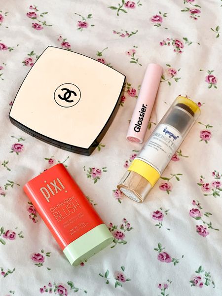 Summer makeup favorites on the go
Favorite bronzer blush 
Glossier finds
Chanel makeup mirror
Best on the go spf sunscreen 
Powder sunscreen 
Warm tone blush
Pixi on the glow in shade juicy

#LTKbeauty #LTKFind #LTKunder100