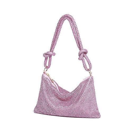 YUWITA Pink Purse for Women Rhinestone Evening Bag Sparkly Mini Handbags (Pink) | Amazon (US)