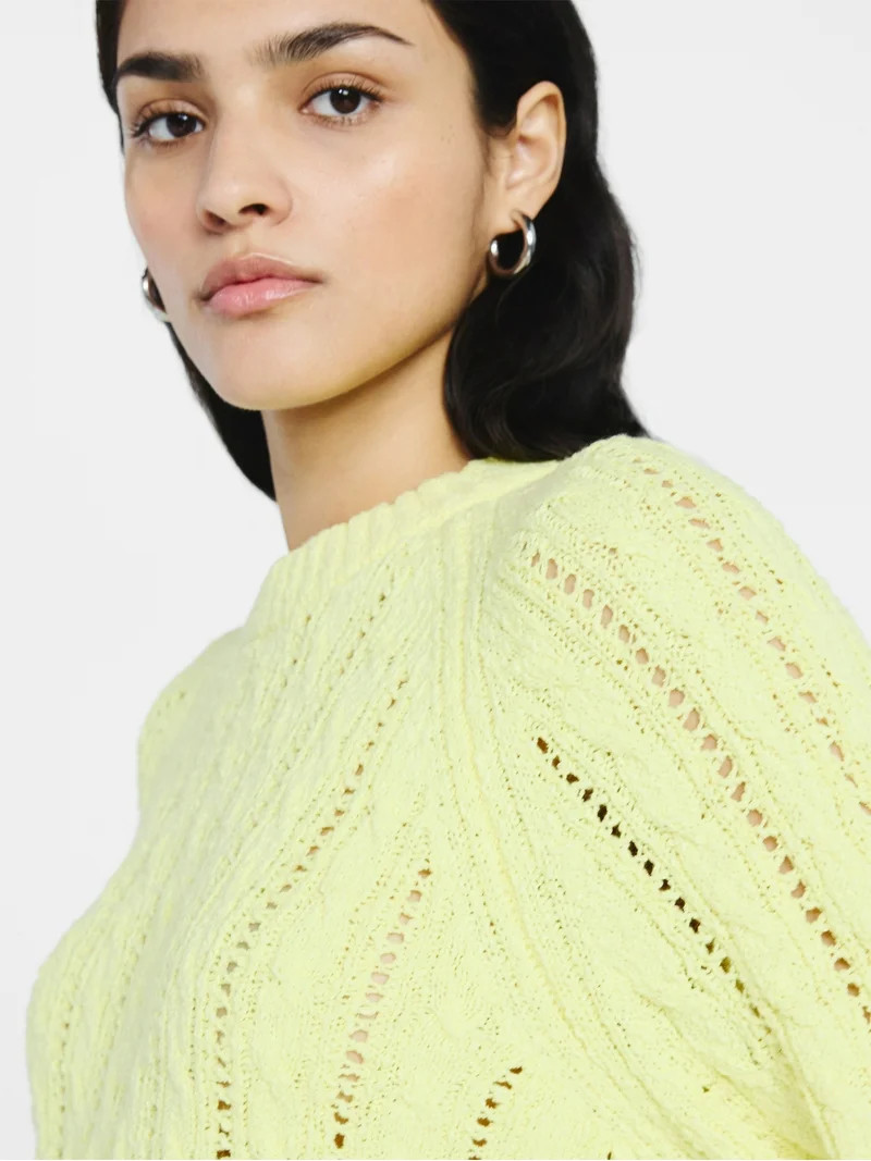 Scoop Women's and Women's Plus Cable Knit Raglan Sweater, Midweight, Sizes XS-XXL | Walmart (US)