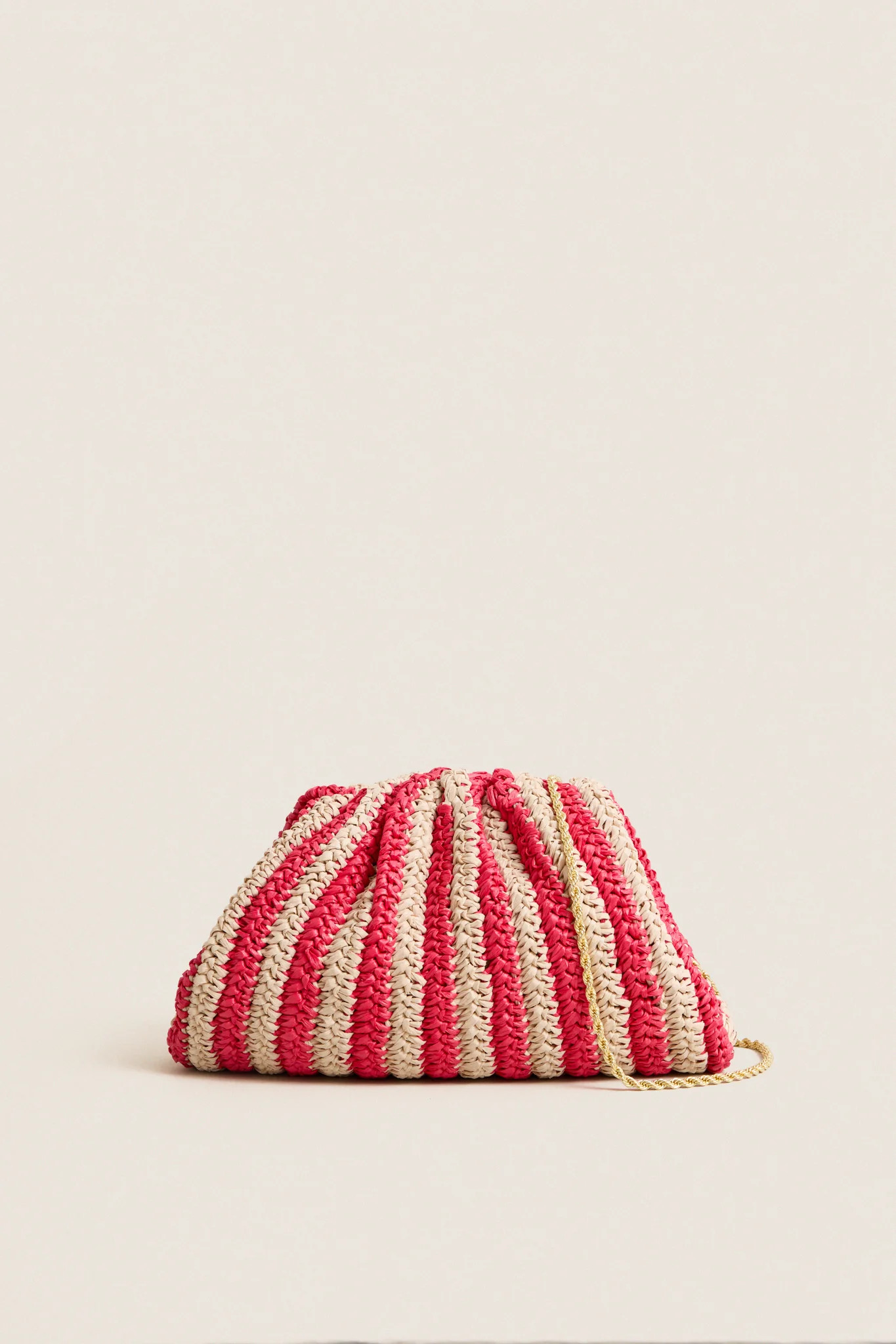 Red and Natural Crochet Striped Bailey Clutch | Tuckernuck (US)
