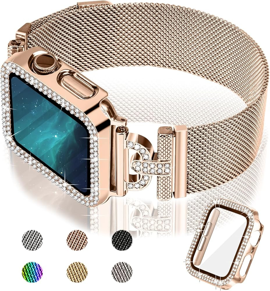 JOYOZY Magnetic Band Compatible with Apple Watch Band 38mm 40mm 41mm 42mm 44mm 45mm 46mm Milanese... | Amazon (US)