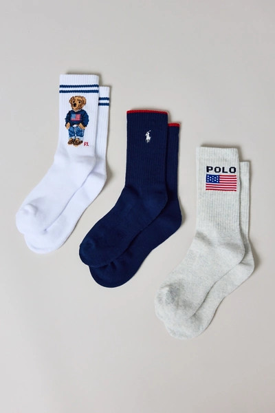 Polo Ralph Lauren Polo Bear Logo Crew Sock 3-Pack | Urban Outfitters (US and RoW)
