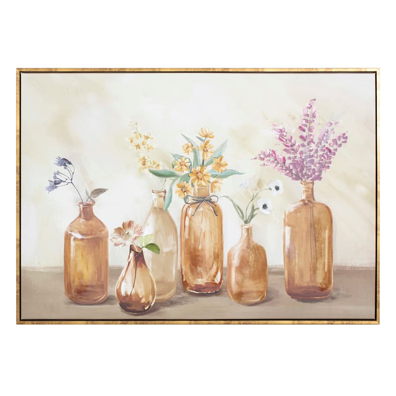 Framed Floral Vases Canvas Wall Art, 24x36 | At Home