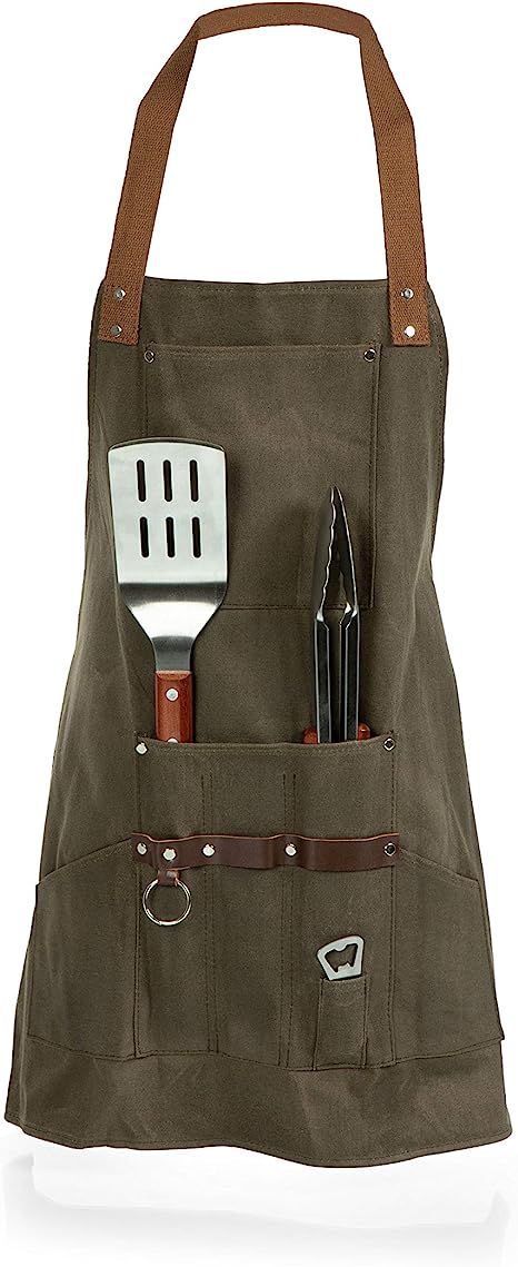 LEGACY - a Picnic Time Brand Distressed Waxed Canvas BBQ Apron with BBQ Tools and Bottle Opener, ... | Amazon (US)