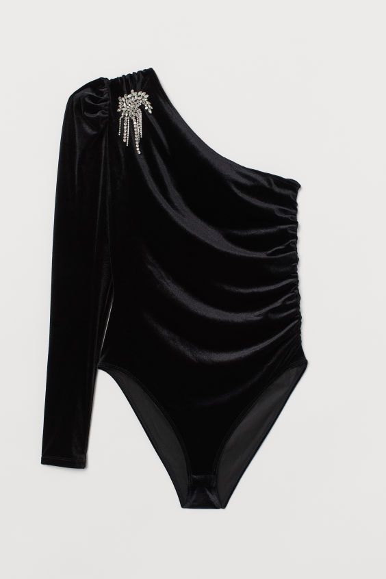 Velour Bodysuit with Sparkles | H&M (US + CA)