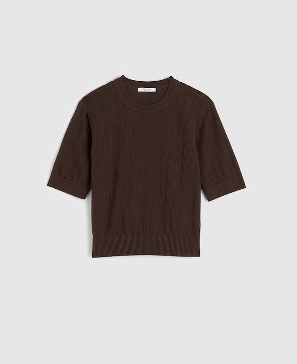 Pointelle-Stitch Crewneck Sweater Tee | Madewell