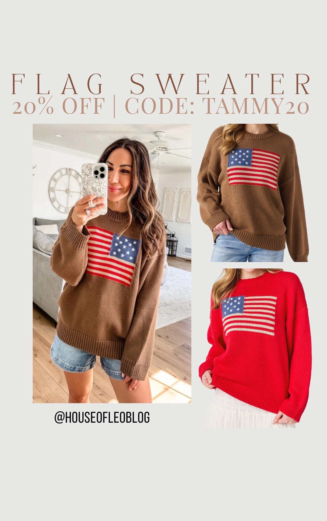 Code TAMMY20 at Social Threads. Small flag sweater.

#LTKSaleAlert #LTKOver40