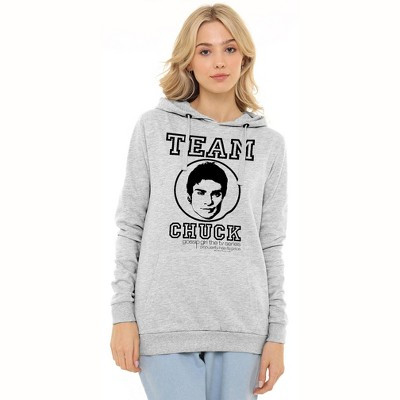 Women's Gossip Girl Team Chuck Pullover Hoodie, Sports Grey, Medium | Target
