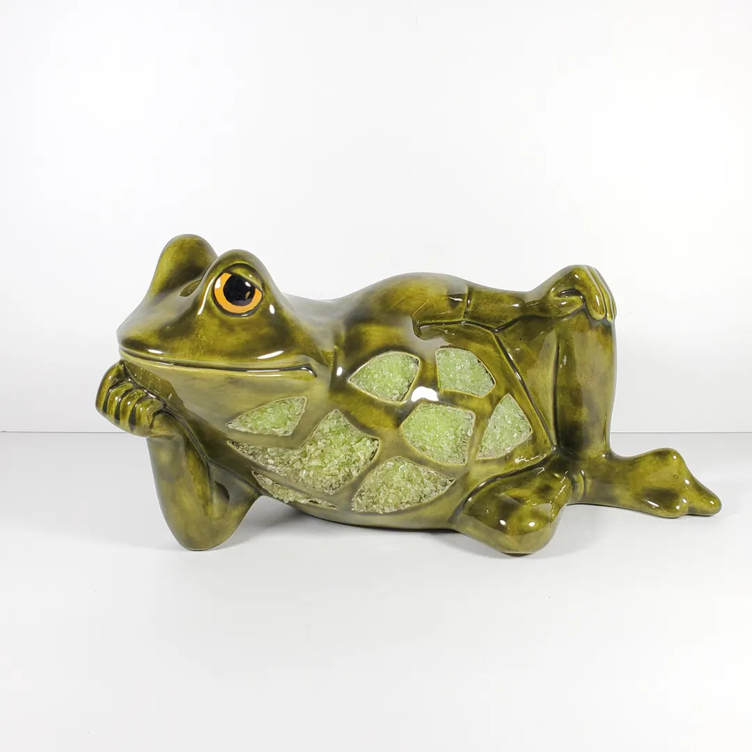 Vintage Frog Statue Green Ceramic Light up Frog Lamp Gravel Art Seductive Frog Figurine 1970s Dec... | Etsy (US)