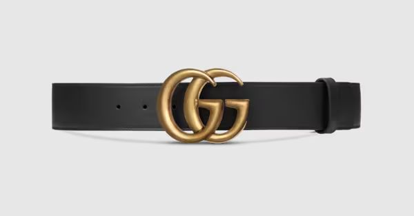 Leather belt with Double G buckle | Gucci (US)