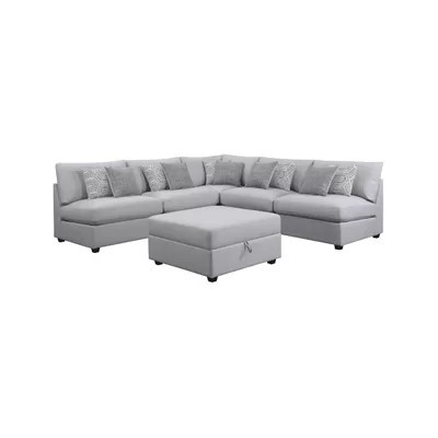 Massimo 153" Wide Symmetrical Modular Corner Sectional with Ottoman | Wayfair North America