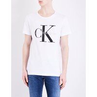 Calvin Klein Logo-print cotton-jersey T-shirt, Mens, Size: L, Bright white | Selfridges