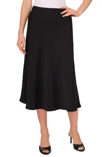 1.STATE Satin Bias Skirt in Rich Black at Nordstrom Rack, Size Large | Nordstrom Rack