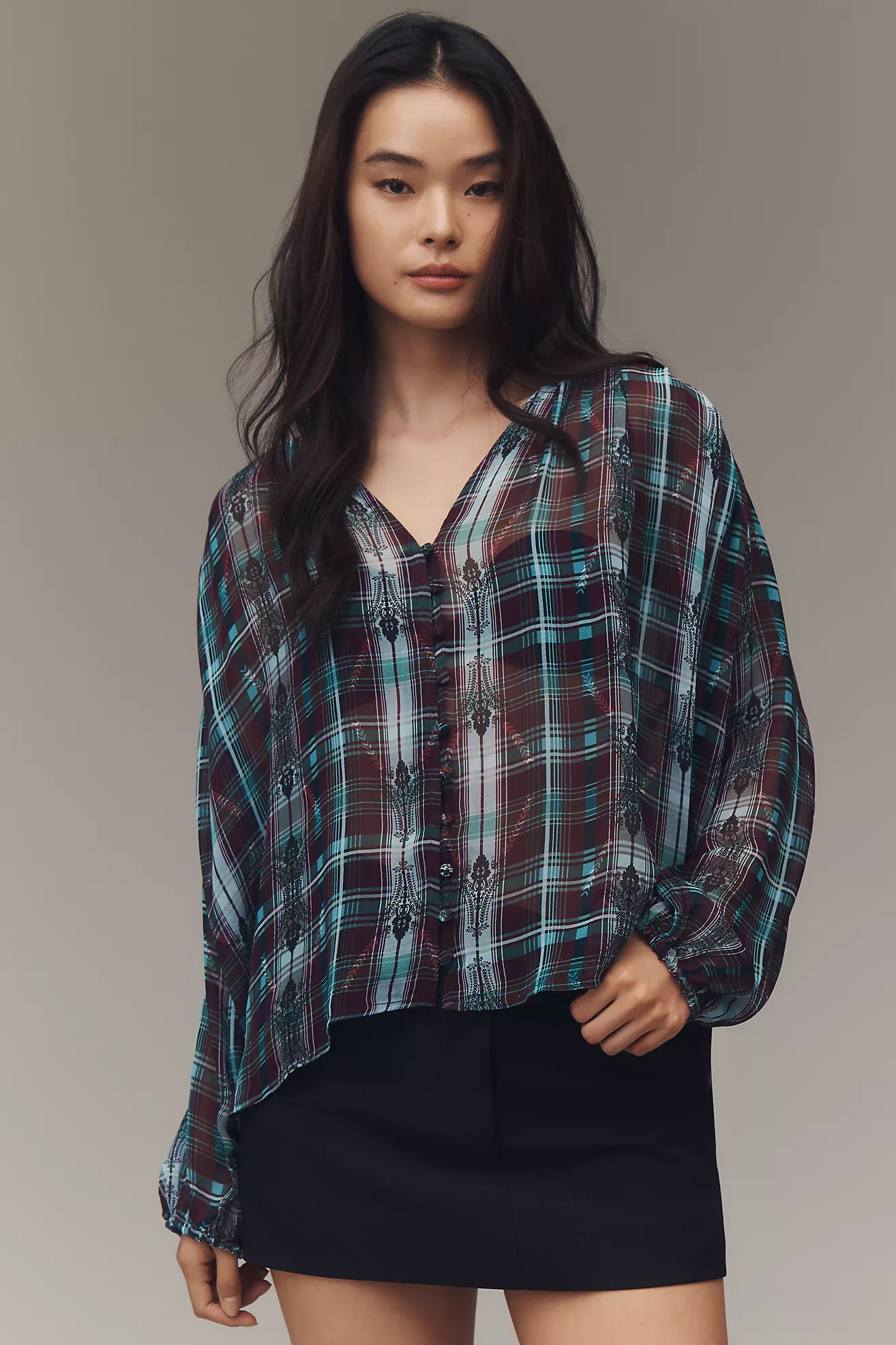 The Estela Sheer Printed Blouse | Anthropologie (US)