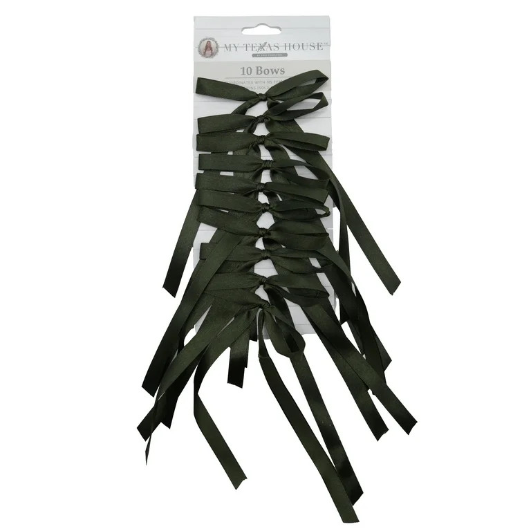 Green Decorative Christmas Bows, 10 Count, by My Texas House - Walmart.com | Walmart (US)