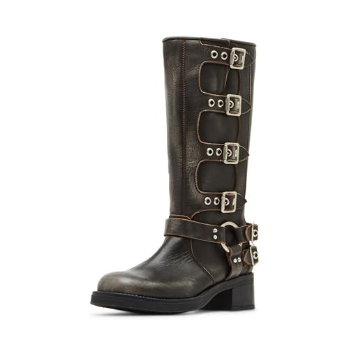Steve Madden Women's Rocky Knee Boot, Brown Distressed, 10 | Amazon (US)