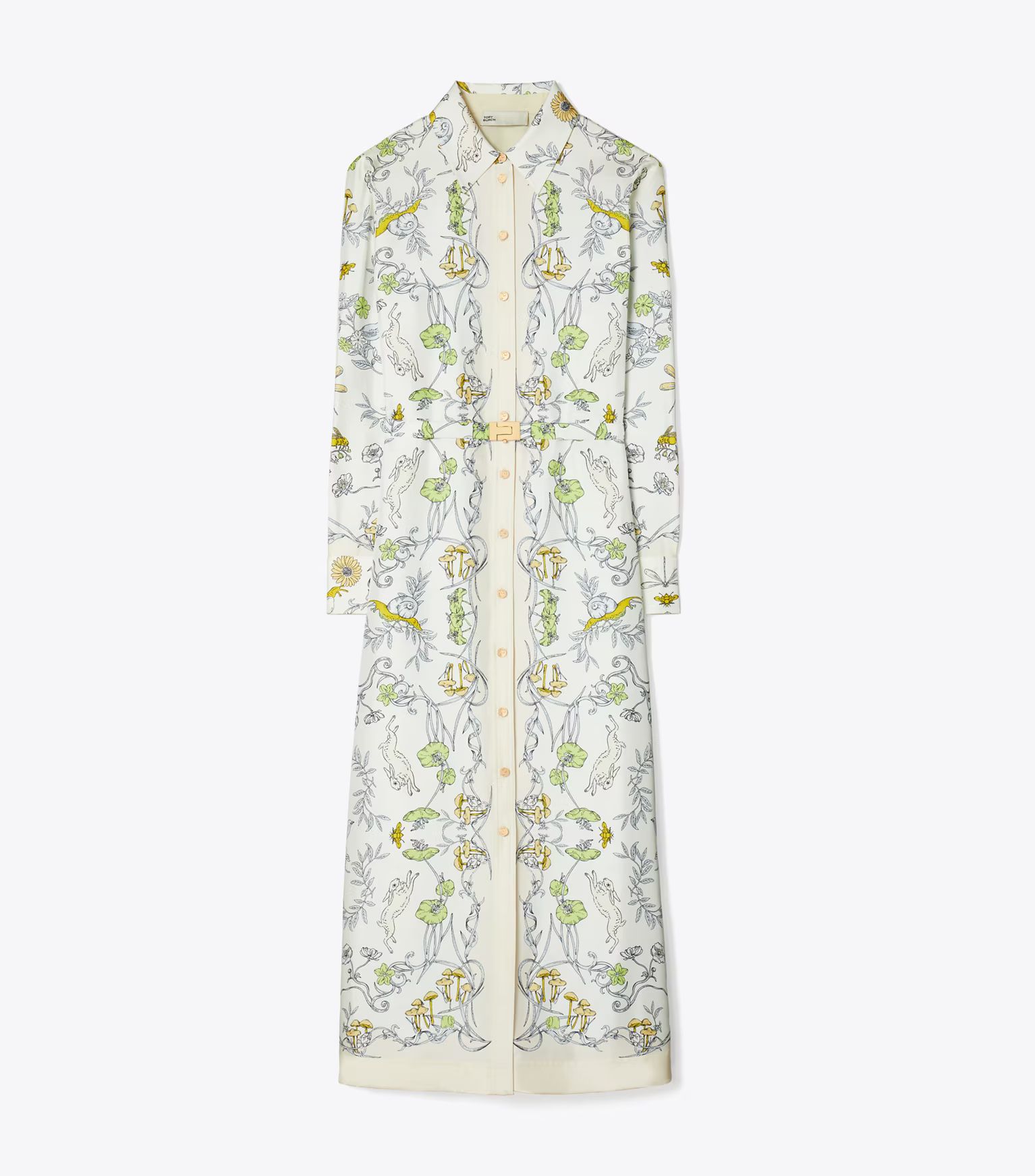 Printed Silk Twill Shirtdress: Women's Designer Dresses | Tory Burch | Tory Burch (US)