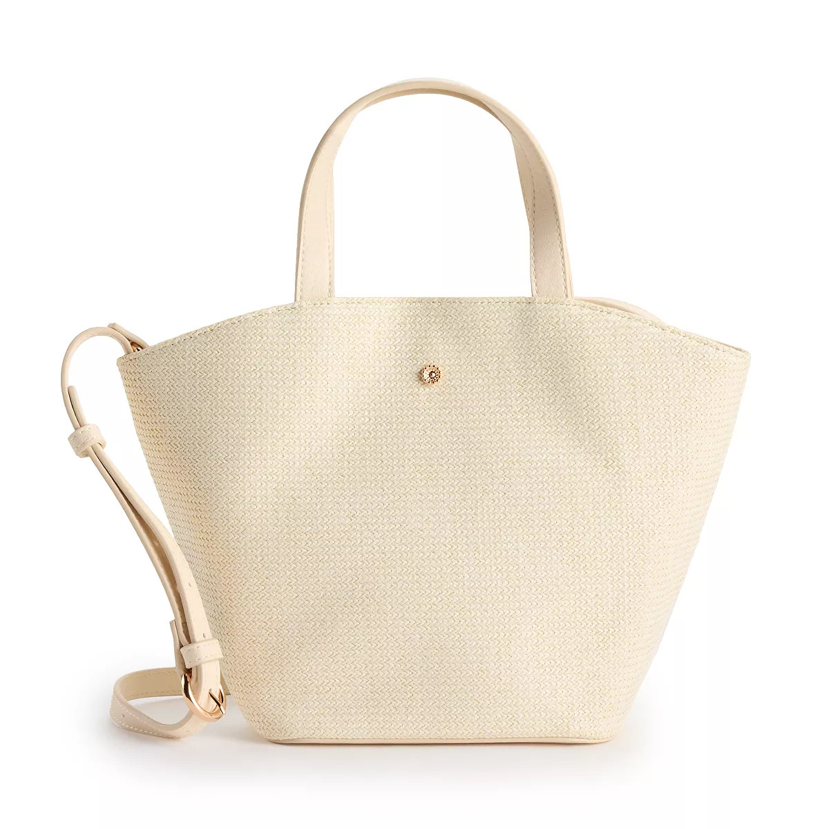 LC Lauren Conrad Mini Straw Fan Tote Bag | Kohl's