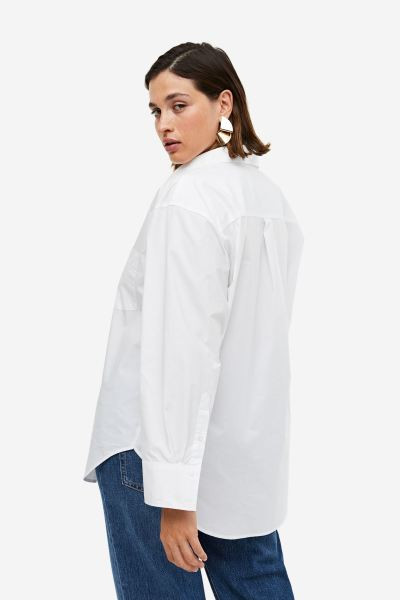 Oversized poplin shirt - White - Ladies | H&M GB | H&M (UK, MY, IN, SG, PH, TW, HK)