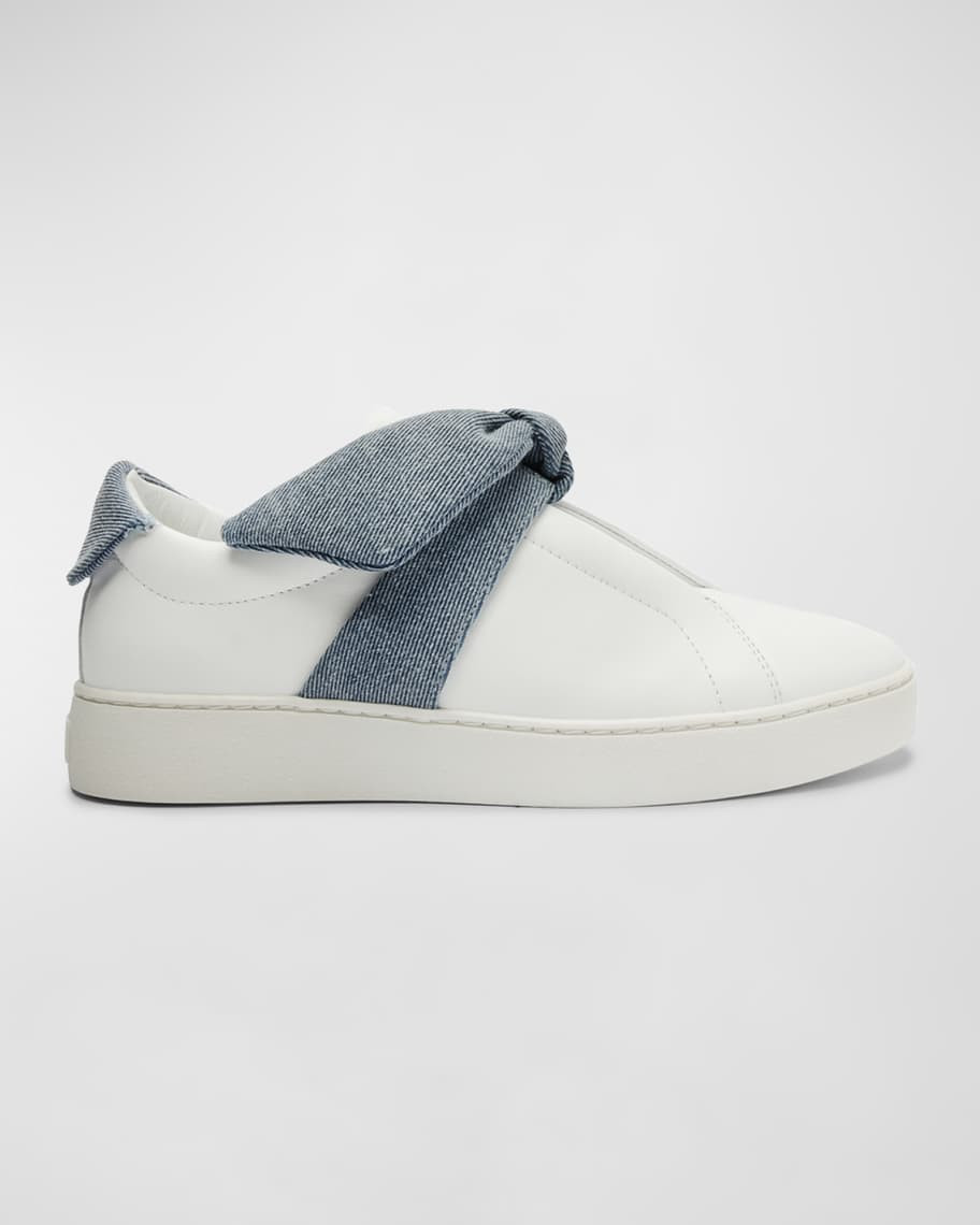 Alexandre Birman Clarita Denim Knot Slip-On Sneakers | Neiman Marcus