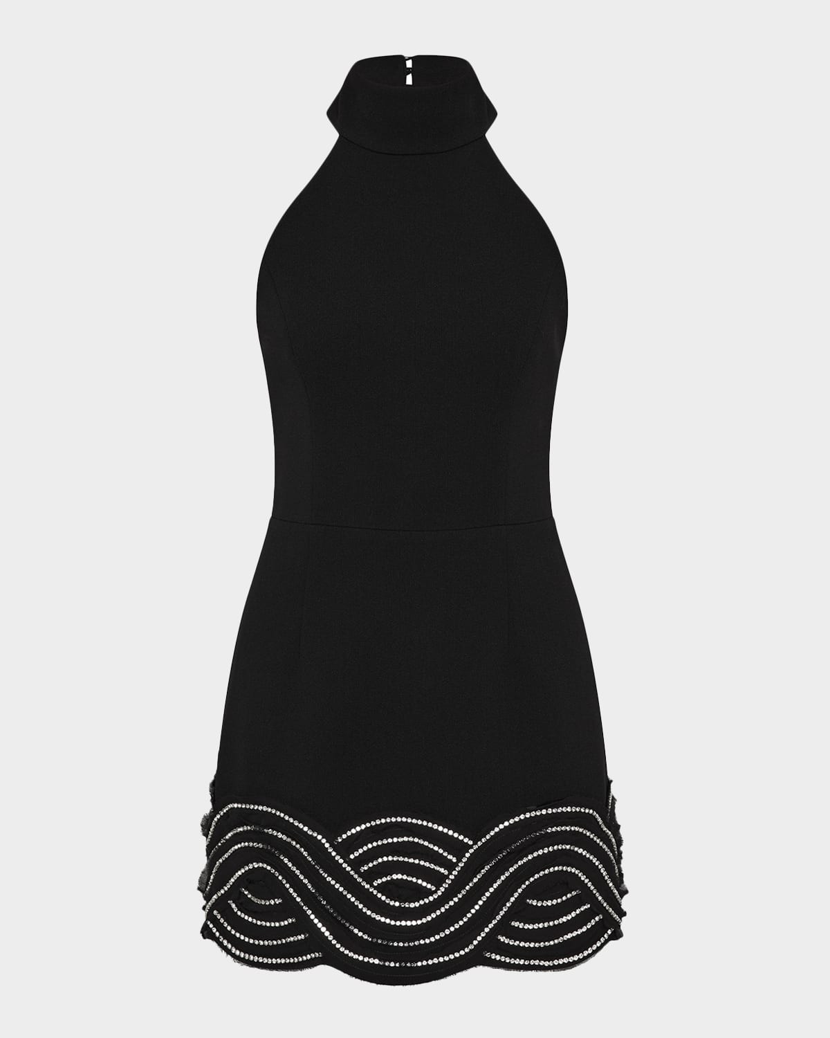 Bellatrix Low-Back Rhinestone Halter Mini Dress | Neiman Marcus