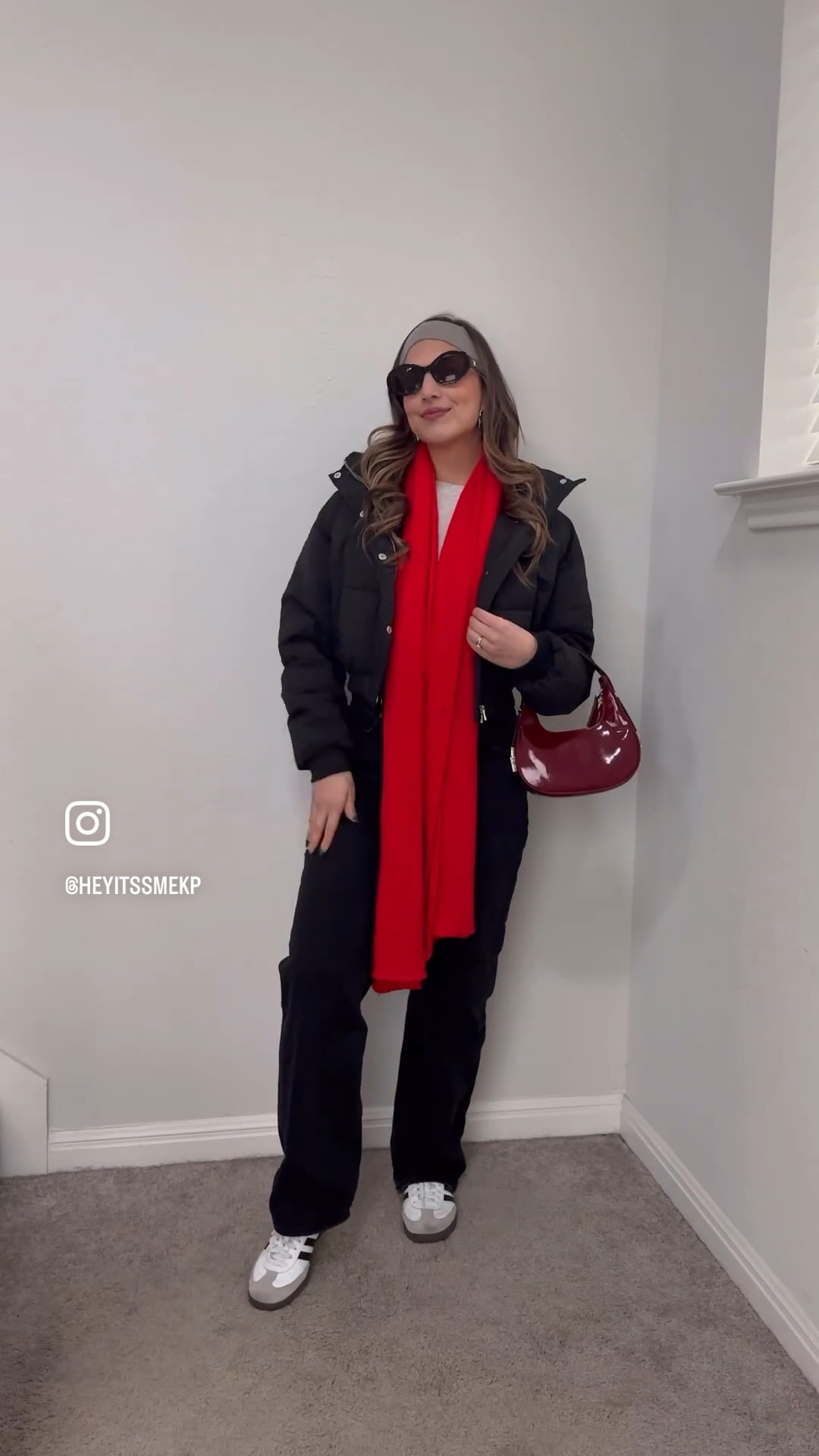 A pop of red had been my favorite way to dress up a monochromatic look and this one is such an easy and cute winter outfit option! Wearing a size 2 in the jeans and small in the top + jacket, shoes run big! 

#LTKfindsunder50 #LTKstyletip #LTKSeasonal