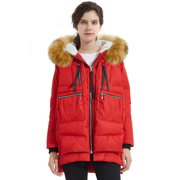 Orolay Women's Thickened Down Jacket Winter Hooded Coat with Faux Fur Trim | Walmart (US)