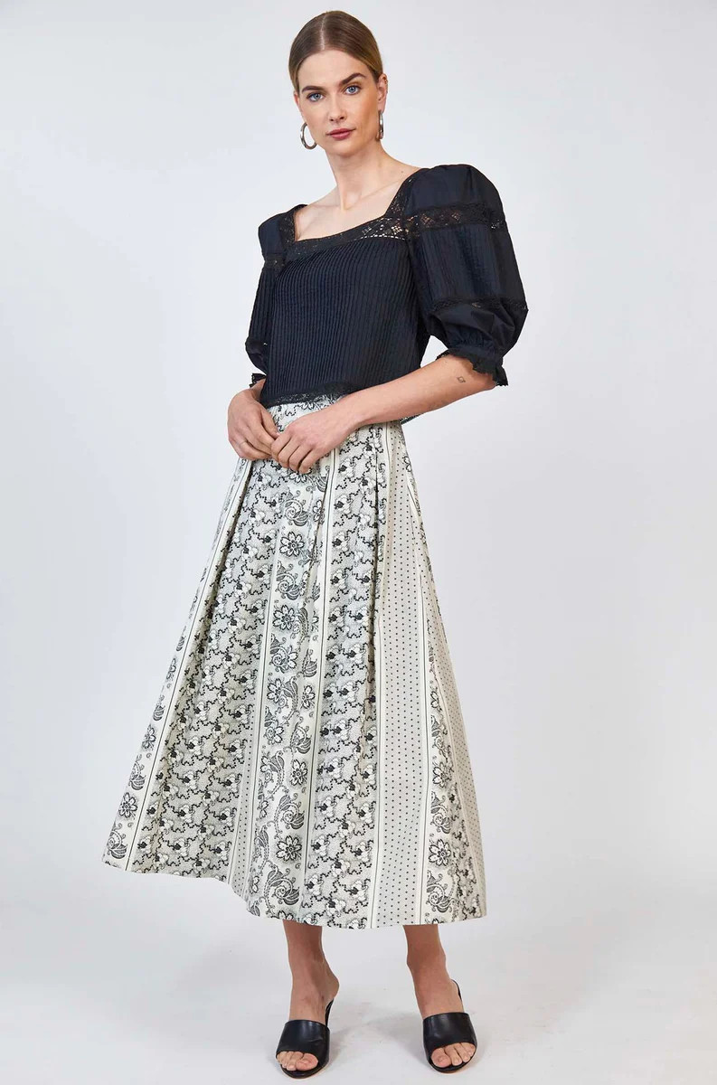 Alexis Skirt | Pleated Midi Skirt | Hunter Bell | Hunter Bell