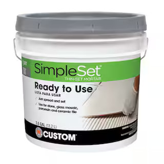SimpleSet 3 1/2 Gal. Gray Premixed Thinset Mortar | The Home Depot