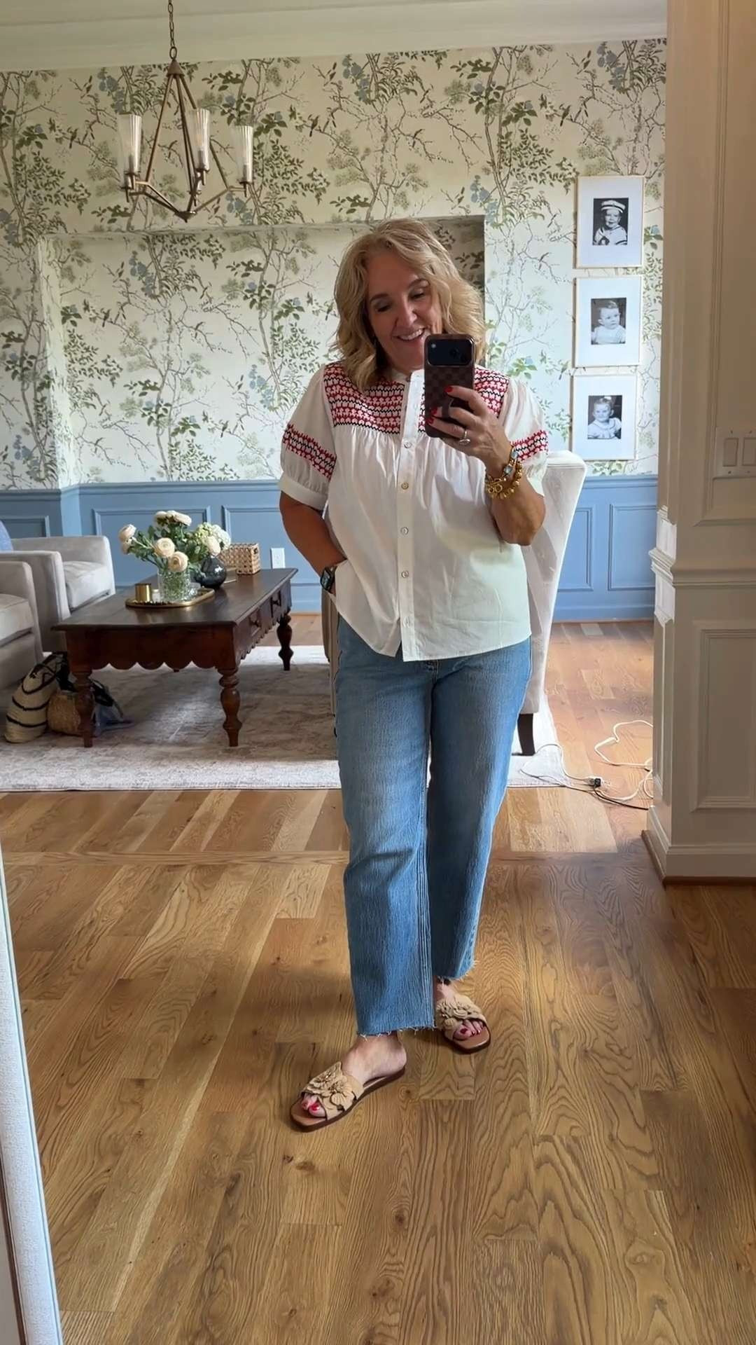 These jeans have quickly become one of my favorite pairs. 👖

When I first got them, they were a little too long for me, so I cuffed them. After wearing them that way for a while, I decided to commit and cut them to this ankle length and I'm so glad I did! 🫶🏻 

 #LTKootd #LTKSeasonal #LTKOver40