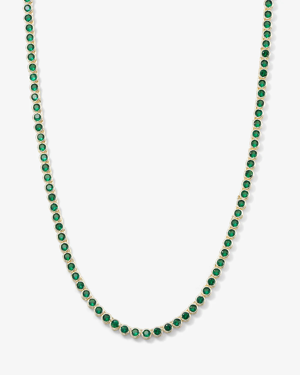 Baroness Tennis Necklace 15" - Gold|Emerald | Melinda Maria Jewelry