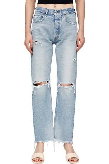 Odessa Wide Straight Jean In Light Blue | Shop Premium Outlets