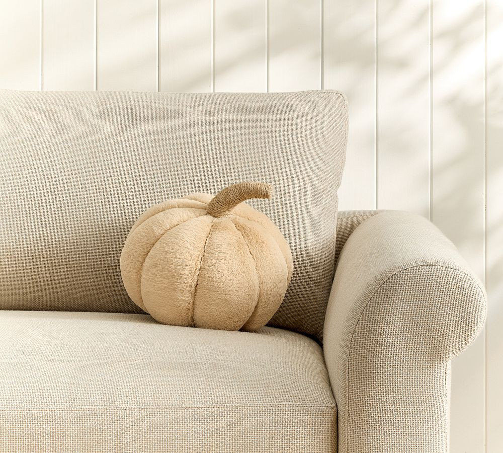 Faux Fur Pumpkin Shaped Pillow | Pottery Barn (US)